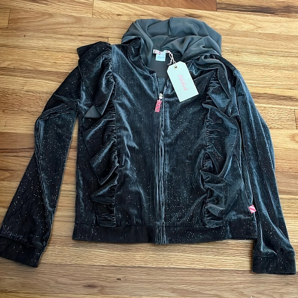 NWT BILLIEBLUSH glitter velour gray zip up size 12